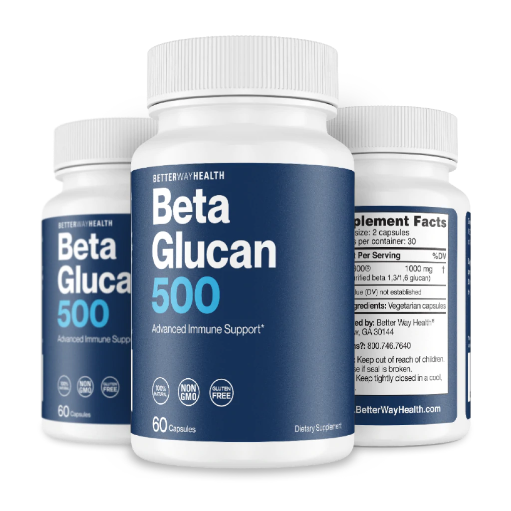 close of of 3 bottles of beta glucan 500