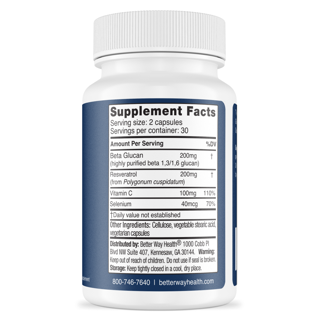 back of product bottle shows the supplemental facts