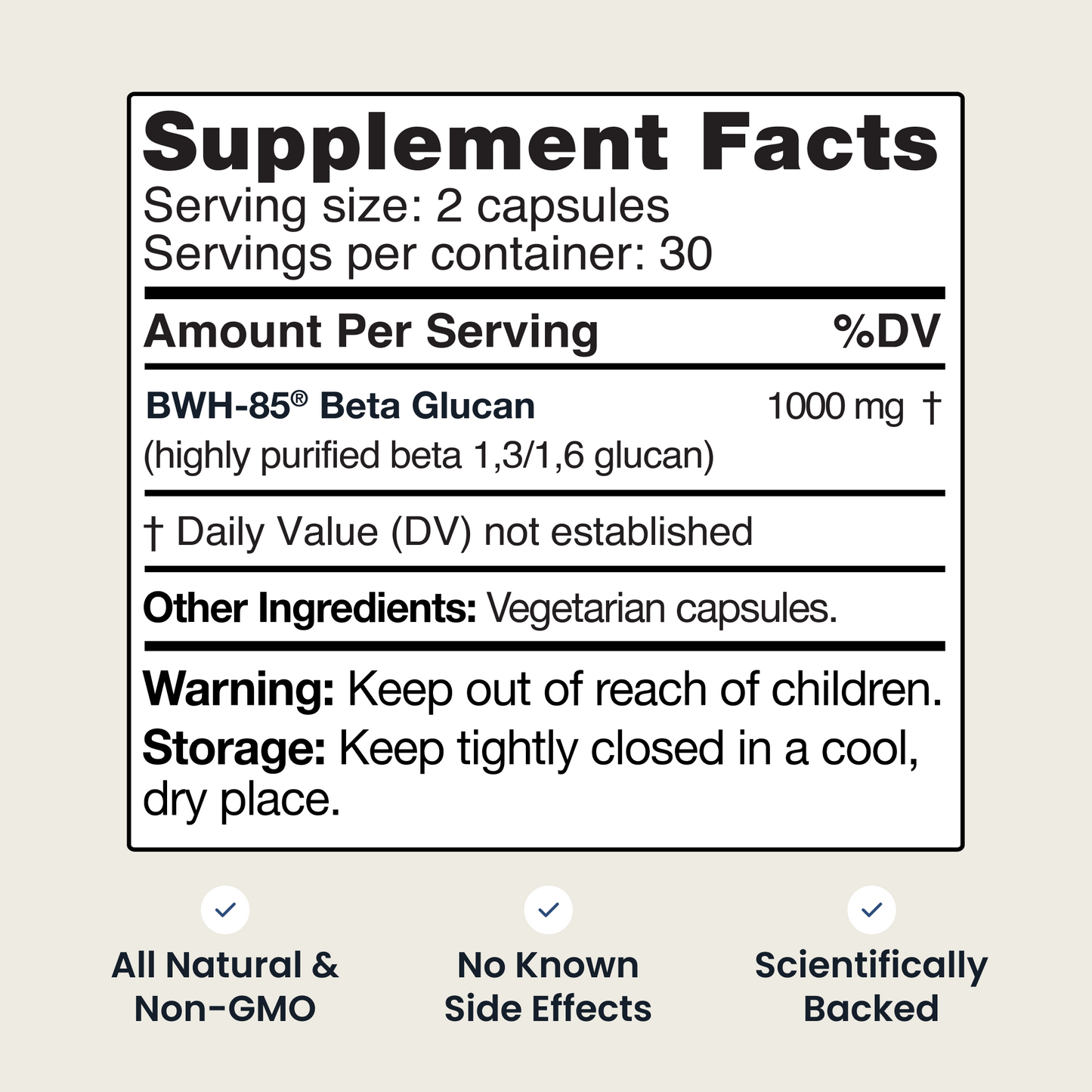 BWH-85® Beta Glucan 500mg